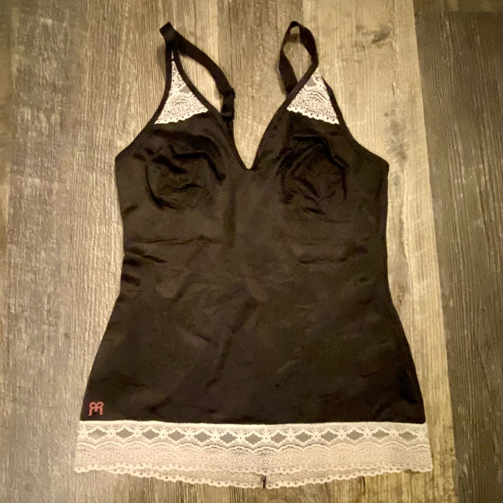 Black Lace Trim Camisole- Shapewear